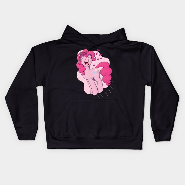 Pinkie Pie with Headphones Kids Hoodie by Heartbeat Unicorn